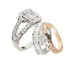 diamond encrusted weding ring set