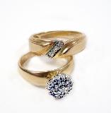 vintage saphire diamond ring set